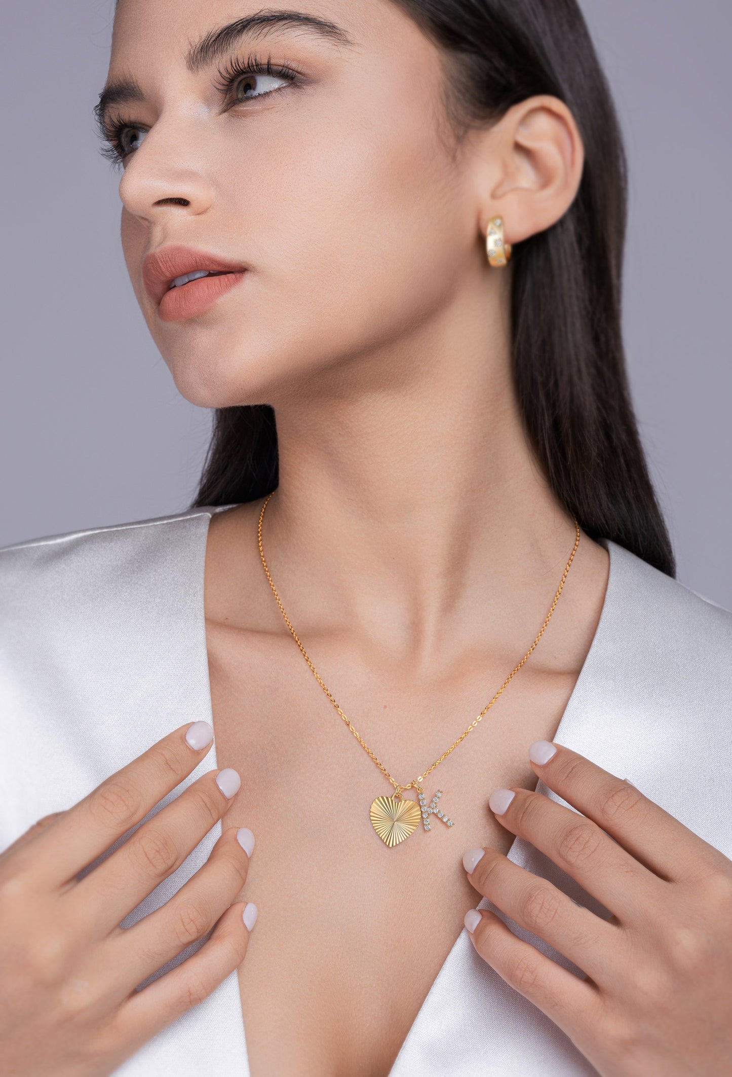 The Veronica moissanite pendant - Custom initial necklace