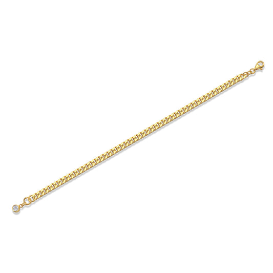 Boyfriend Bracelet - GRA Certified Moissanite | Yellow Gold Plated Sterling Silver