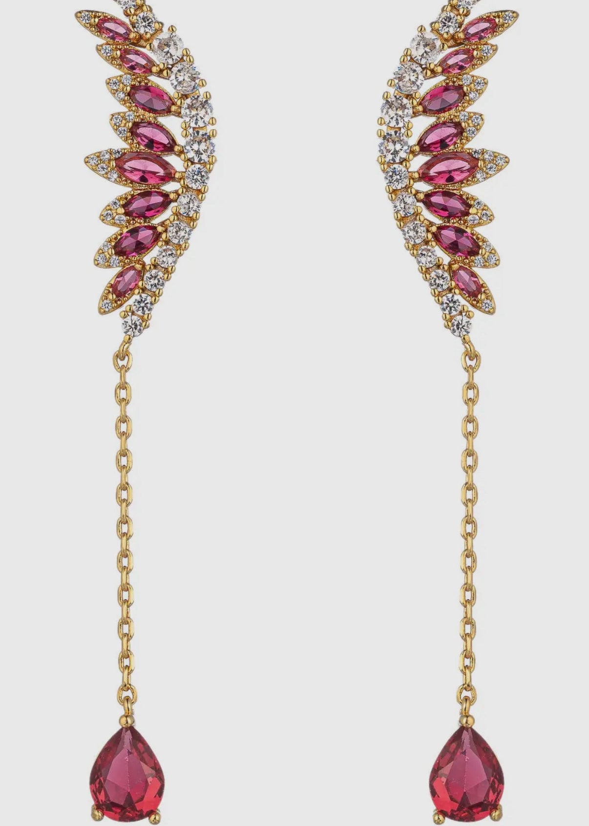 Ruby Fleet Earrings - Cubic Zirconia | 18k Yellow Gold Plated