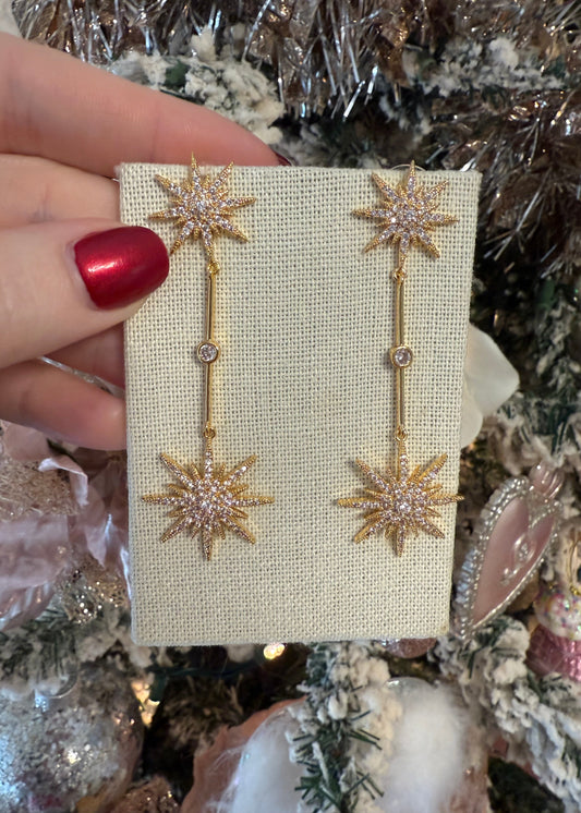 Arya CZ Earrings - Gold Toned Brass