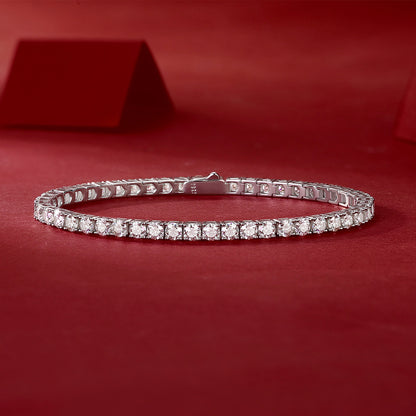 Eternal Shine Tennis Bracelet - GRA Certified Moissanite | Platinum Plated or Yellow Gold Plated Sterling Silver