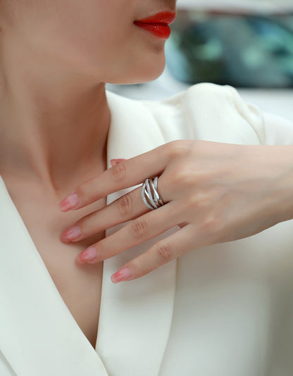 Interstellar Band - GRA Certified Moissanite | Platinum Plated Sterling Silver