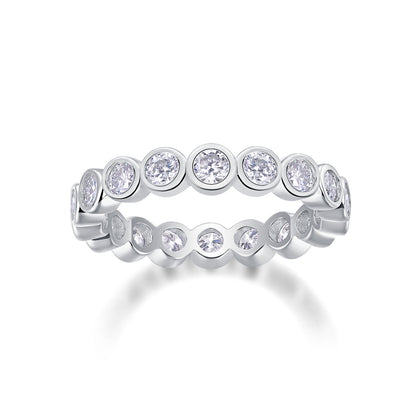 Orion Eternity Band - GRA Certified Moissanite | Platinum Plated Sterling Silver