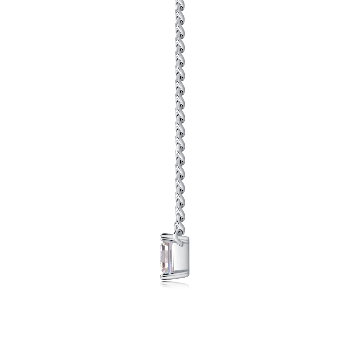 Boyfriend Necklace - Princess Cut GRA Certified Moissanite | Platinum Plated Sterling Silver