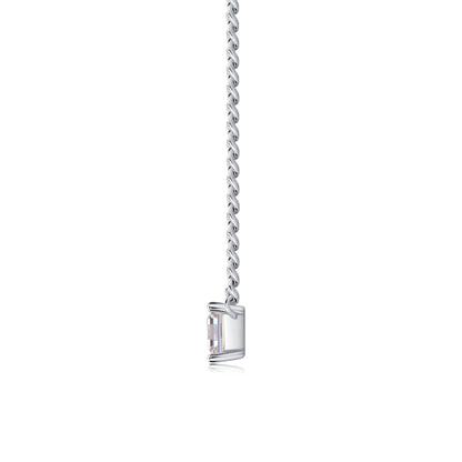 Boyfriend Necklace - Princess Cut GRA Certified Moissanite | Platinum Plated Sterling Silver