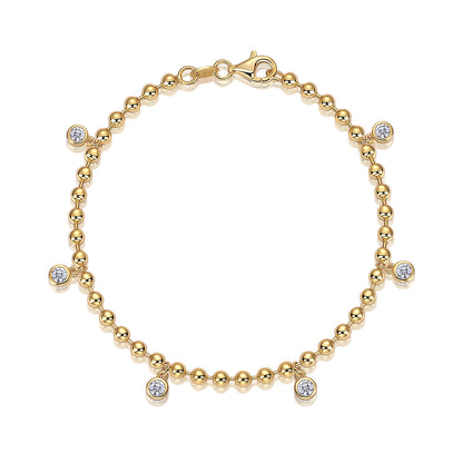 Outer Orbit Bracelet - GRA Certified Moissanite | Yellow Gold Plated Sterling Silver