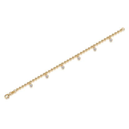 Outer Orbit Bracelet - GRA Certified Moissanite | Yellow Gold Plated Sterling Silver