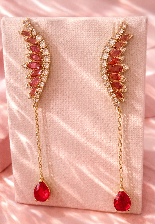 Ruby Fleet Earrings - Cubic Zirconia | 18k Yellow Gold Plated