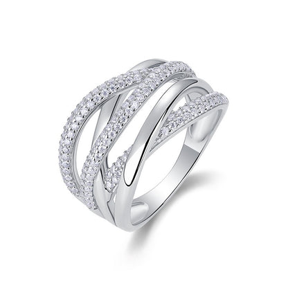 Interstellar Band - GRA Certified Moissanite | Platinum Plated Sterling Silver