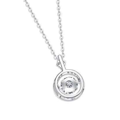 Lyra Floating Halo Necklace - GRA Certified Moissanite | Platinum Plated Sterling Silver