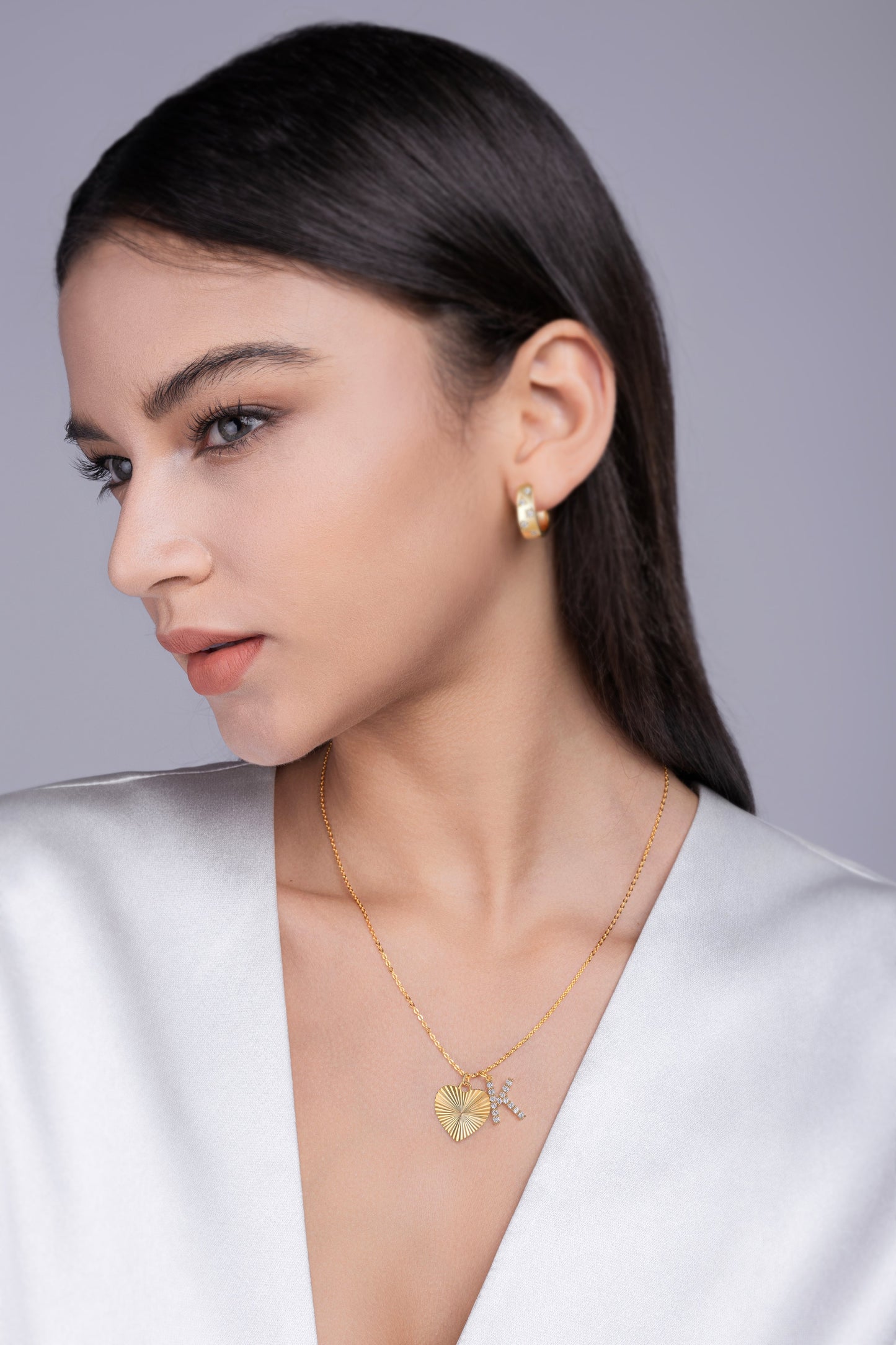 The Veronica moissanite pendant - Custom initial necklace