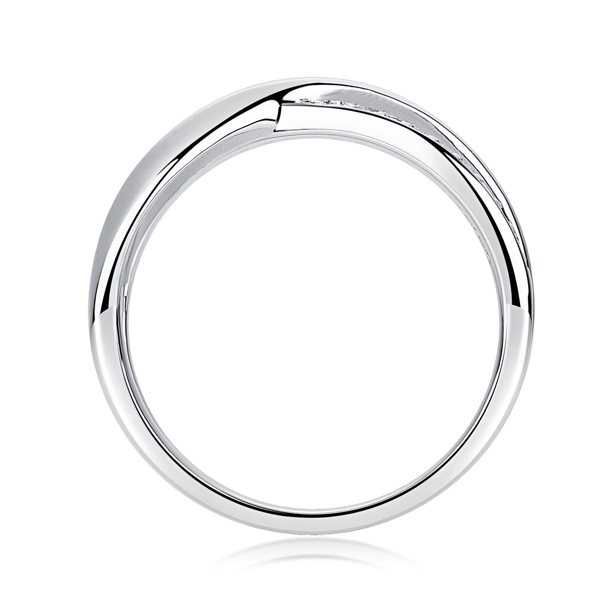 Criss Cross Band - GRA Certified Moissanite | Platinum Plated Sterling Silver