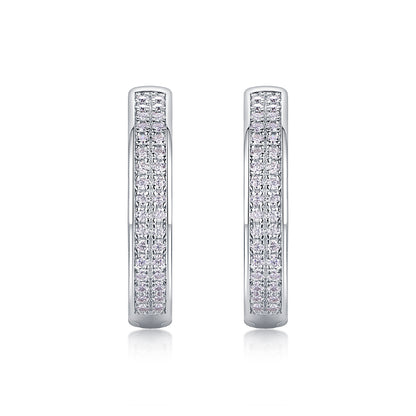 Starlight hoops - GRA Certified Moissanite | Platinum Plated Sterling Silver