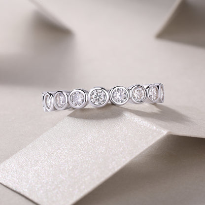 Orion Eternity Band - GRA Certified Moissanite | Platinum Plated Sterling Silver