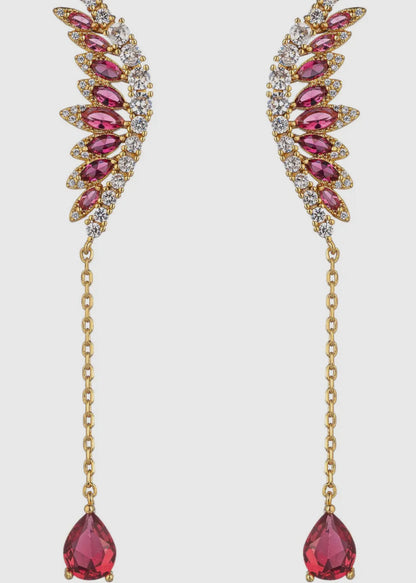 Ruby Fleet Earrings - Cubic Zirconia | 18k Yellow Gold Plated