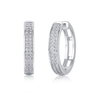 Starlight hoops - GRA Certified Moissanite | Platinum Plated Sterling Silver