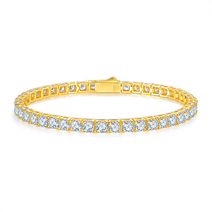 Eternal Shine Tennis Bracelet - GRA Certified Moissanite | Platinum Plated or Yellow Gold Plated Sterling Silver