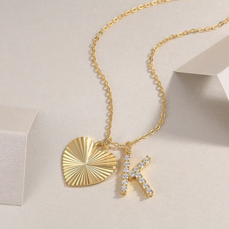 The Veronica moissanite pendant - Custom initial necklace