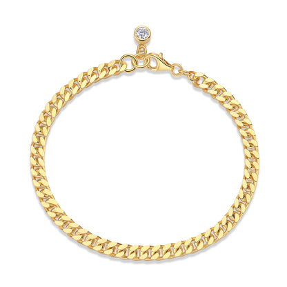Boyfriend Bracelet - GRA Certified Moissanite | Yellow Gold Plated Sterling Silver