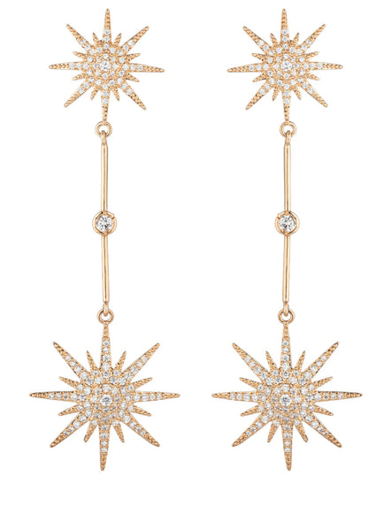 Arya CZ Earrings - Gold Toned Brass