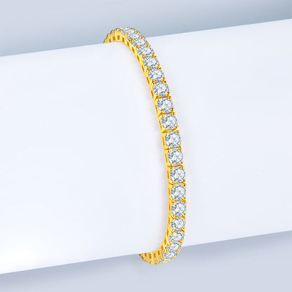 Eternal Shine Tennis Bracelet - GRA Certified Moissanite | Platinum Plated or Yellow Gold Plated Sterling Silver