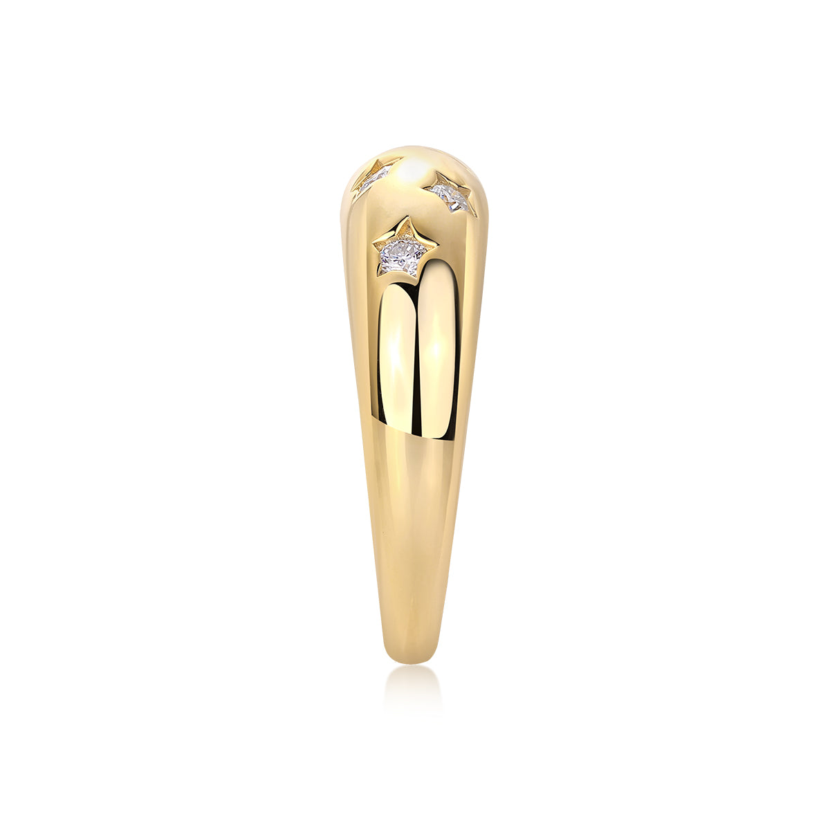 Milky Way band - GRA Certified Moissanite | Yellow Gold Plated Sterling Silver
