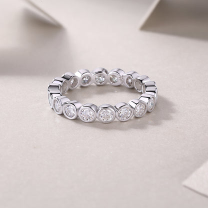 Orion Eternity Band - GRA Certified Moissanite | Platinum Plated Sterling Silver
