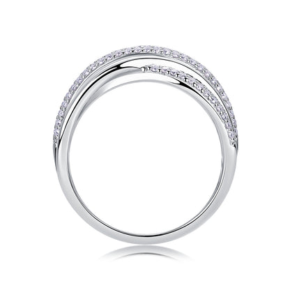 Interstellar Band - GRA Certified Moissanite | Platinum Plated Sterling Silver