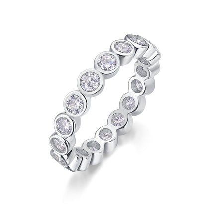 Orion Eternity Band - GRA Certified Moissanite | Platinum Plated Sterling Silver