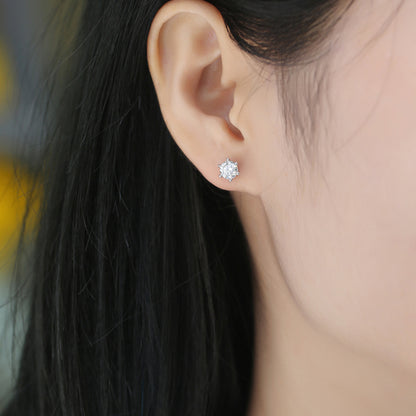 Soulmate Stud Earrings - GRA Certified Moissanite | Platinum Plated Sterling Silver