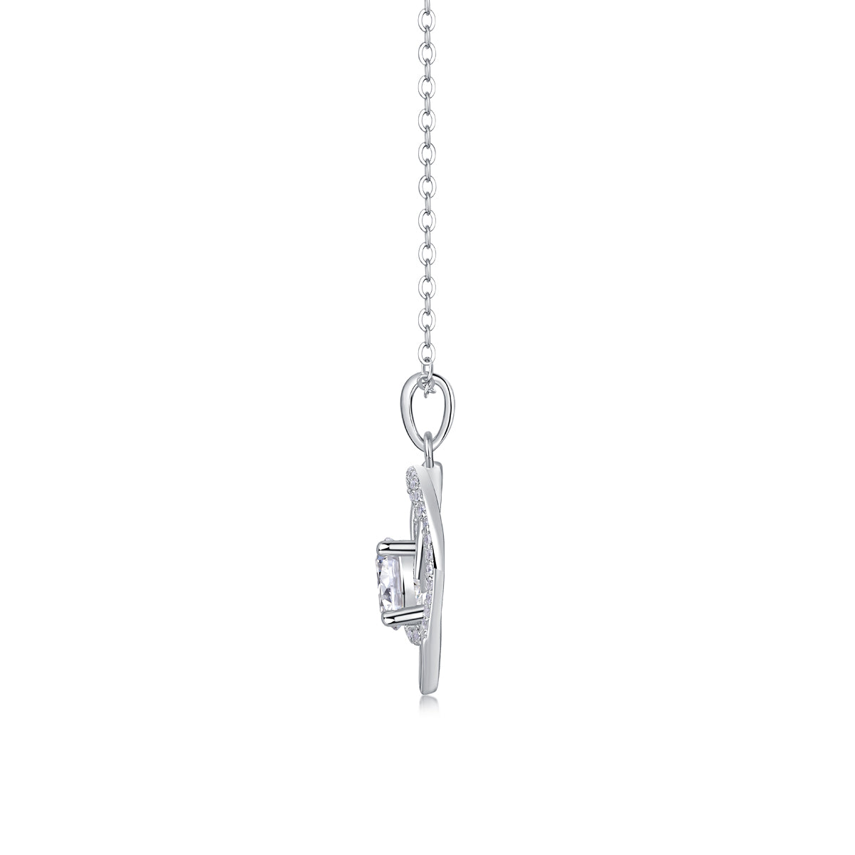 Dainty Heart Necklace - GRA Certified Moissanite | Platinum Plated Sterling Silver