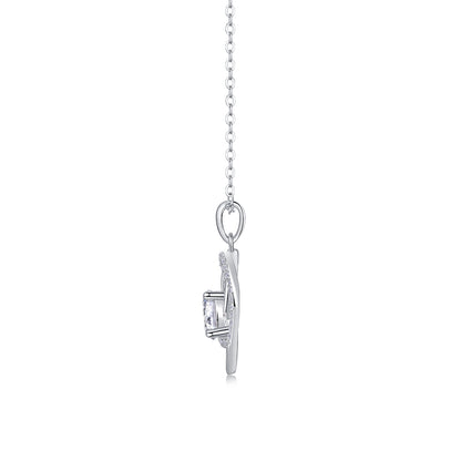 Dainty Heart Necklace - GRA Certified Moissanite | Platinum Plated Sterling Silver