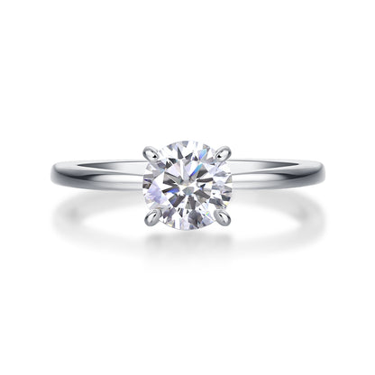 North Star Solitaire Engagement Ring - GRA Certified Moissanite | Platinum Plated Sterling Silver