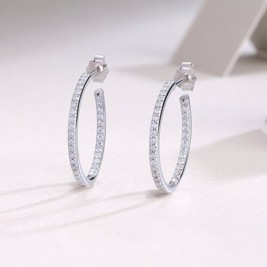 Eclipse Hoops -  Moissanite and platinum
