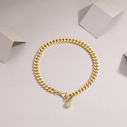 Boyfriend Bracelet - GRA Certified Moissanite | Yellow Gold Plated Sterling Silver
