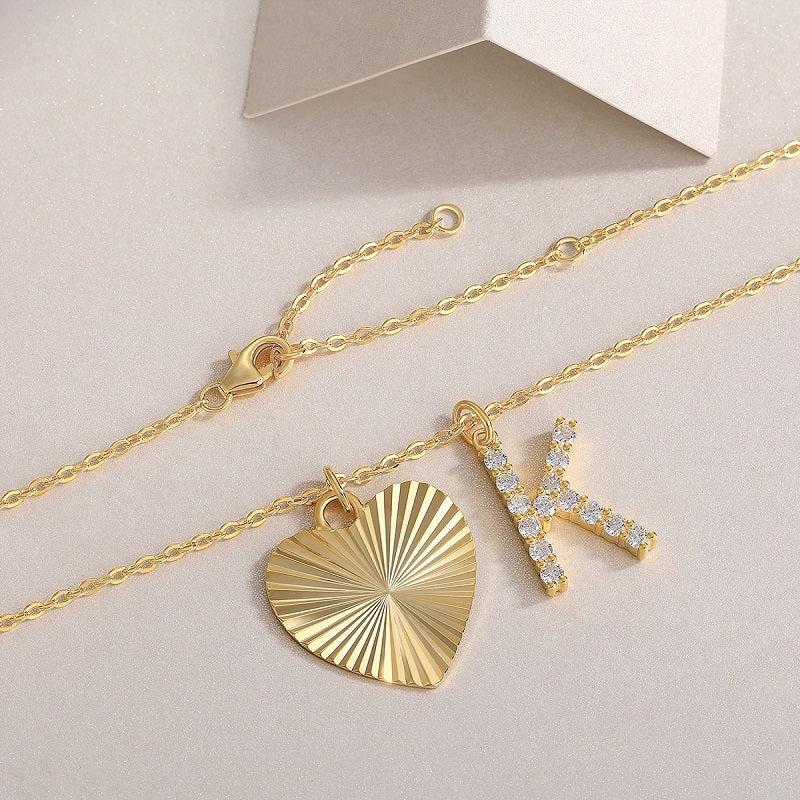 The Veronica moissanite pendant - Custom initial necklace