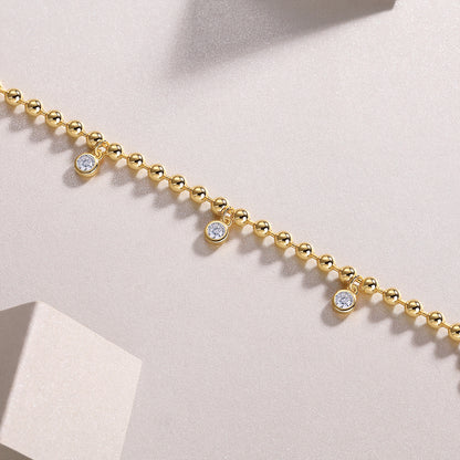 Outer Orbit Bracelet - GRA Certified Moissanite | Yellow Gold Plated Sterling Silver