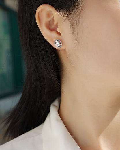 Twin Flame Studs - GRA Certified Moissanite | Platinum Plated Sterling Silver