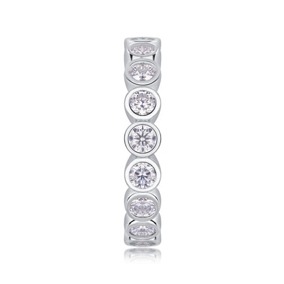 Orion Eternity Band - GRA Certified Moissanite | Platinum Plated Sterling Silver