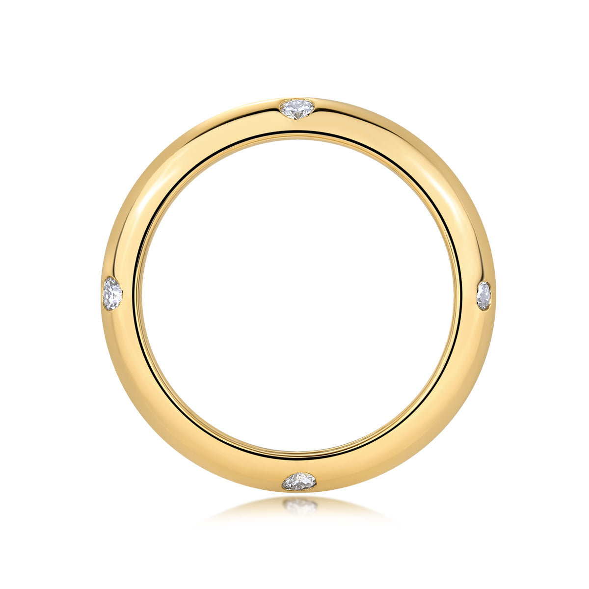 GRA Certified Moissanite | Starry Yellow Gold Plated Sterling Silver Wedding Band