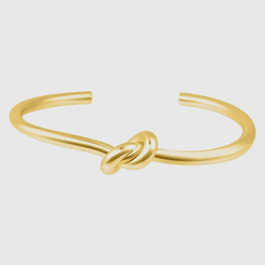 Knot Cuff Bracelet - Gold Plated Brass